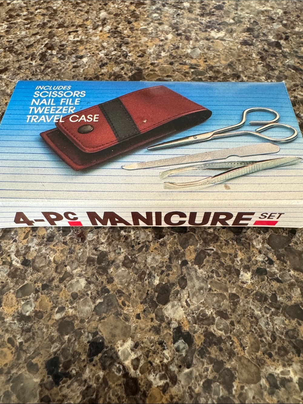 Men's Red and Black Travel Manicure 4 piece Set - Unbranded
